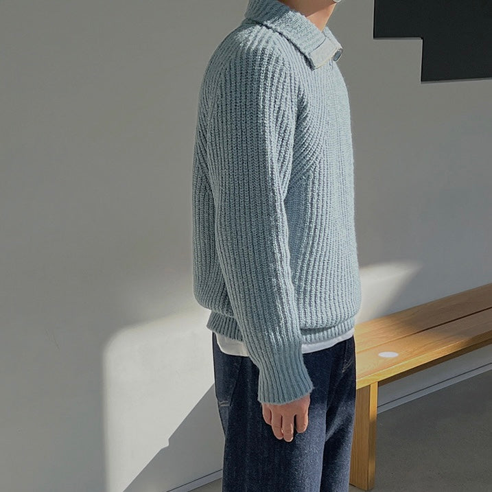 Men’s Knitted Quarter Zip Sweater