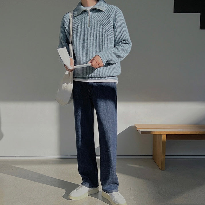 Men’s Knitted Quarter Zip Sweater