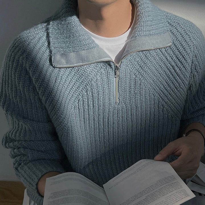 Men’s Knitted Quarter Zip Sweater