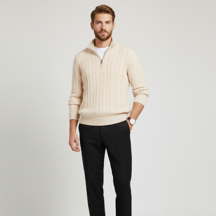 Men’s Half Zip Cotton Sweater