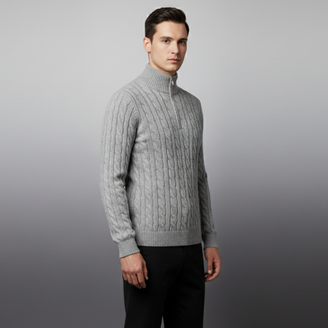 Men’s Half Zip Cotton Sweater