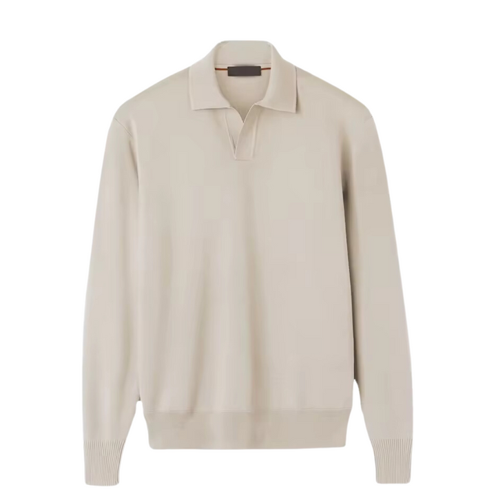 Men’s Long Sleeve Knitted Polo Shirt